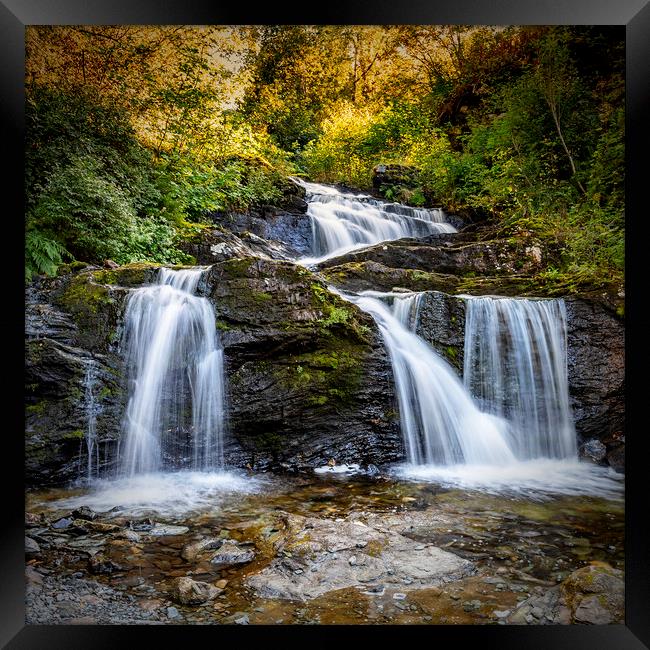 Trondheim Ilabekken Waterfall Square Composition Framed Print by Antony McAulay