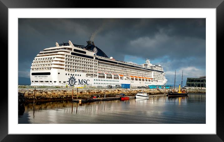 Trondheim MSC Orchestra Cruise Ship Framed Mounted Print by Antony McAulay