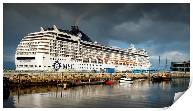Trondheim MSC Orchestra Cruise Ship Print by Antony McAulay