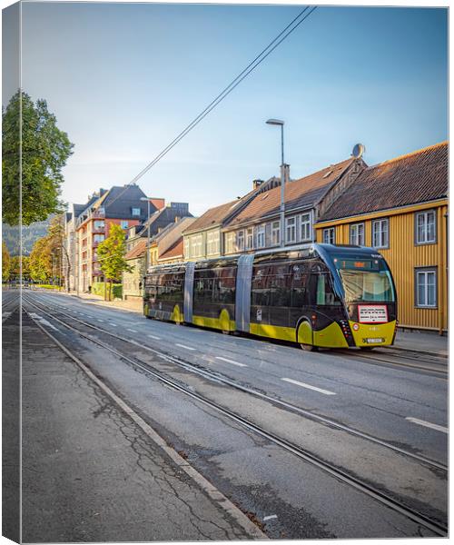 Trondheim Tram Like Super Bus Canvas Print by Antony McAulay