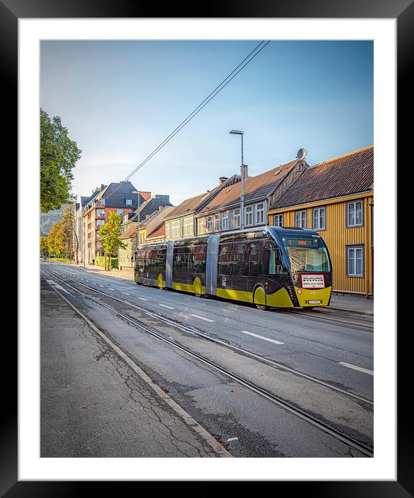Trondheim Tram Like Super Bus Framed Mounted Print by Antony McAulay
