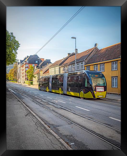 Trondheim Tram Like Super Bus Framed Print by Antony McAulay