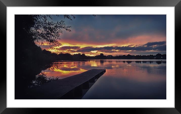Trench Pool Sunset Framed Mounted Print by simon alun hark