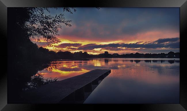 Trench Pool Sunset Framed Print by simon alun hark