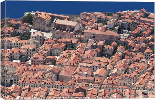 Old Dubrovnik town from above Canvas Print by Andrew Reece