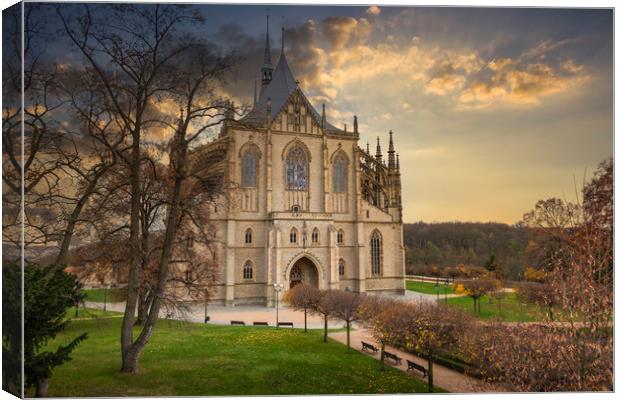 Kutna Hora with Saint Barbara's Church that is a U Canvas Print by Sergey Fedoskin
