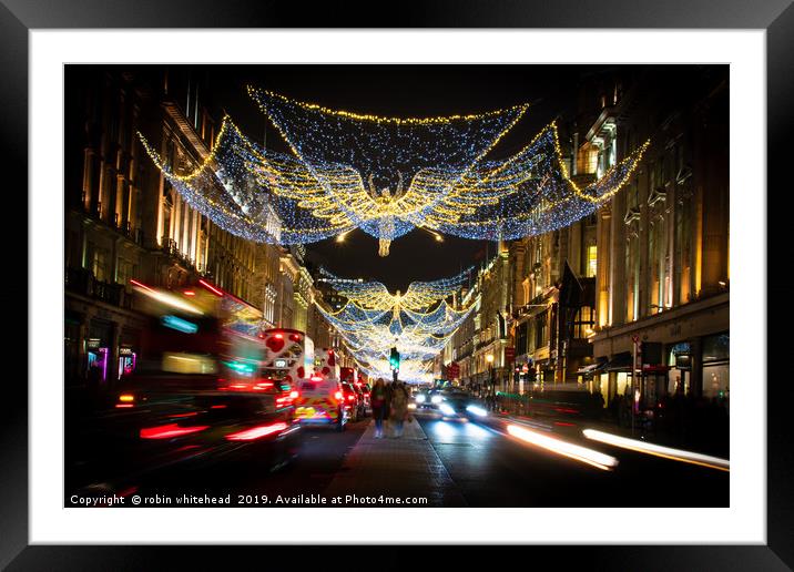 Christmas in Regent Street. Framed Mounted Print by robin whitehead