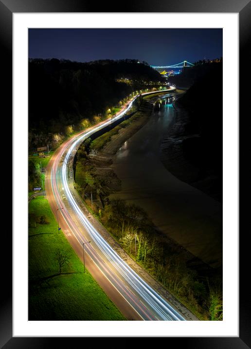 Portway leading to  Clifton Suspension Bridge, Bri Framed Mounted Print by Dean Merry