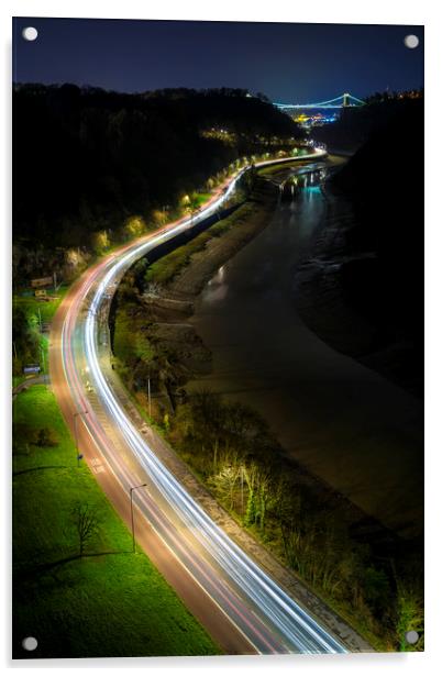 Portway leading to  Clifton Suspension Bridge, Bri Acrylic by Dean Merry