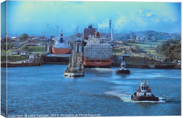 early morning on the panama canal Canvas Print by keith hannant