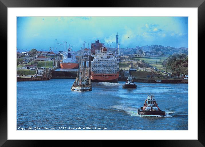 early morning on the panama canal Framed Mounted Print by keith hannant