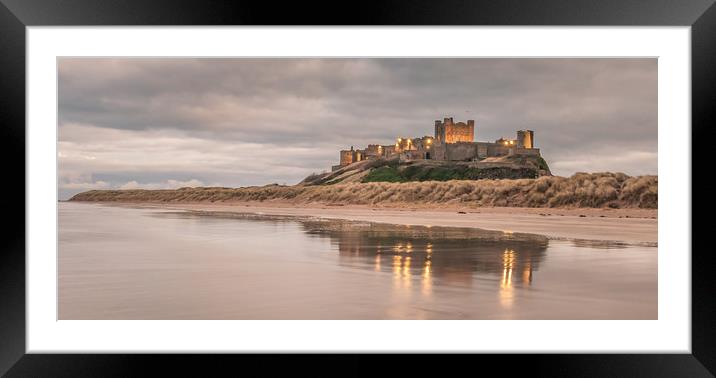 Reflections at Bamburgh Castle Framed Mounted Print by Naylor's Photography