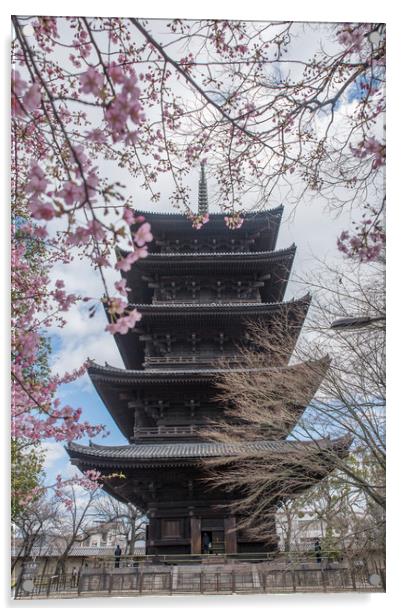 Pagoda of Japan Acrylic by Yagya Parajuli