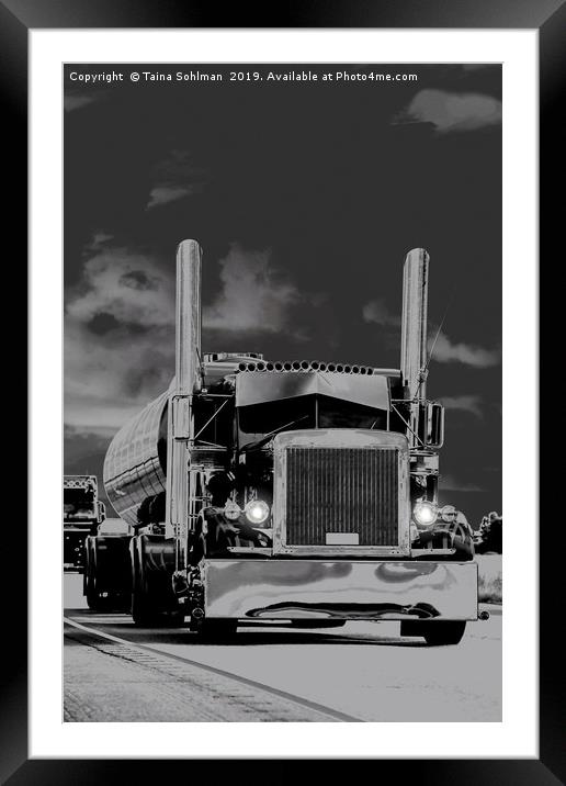 Classic Semi Tank Truck on the Road Framed Mounted Print by Taina Sohlman