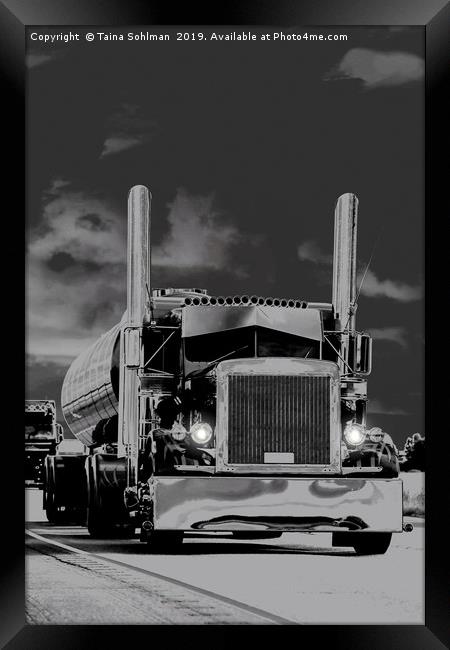 Classic Semi Tank Truck on the Road Framed Print by Taina Sohlman