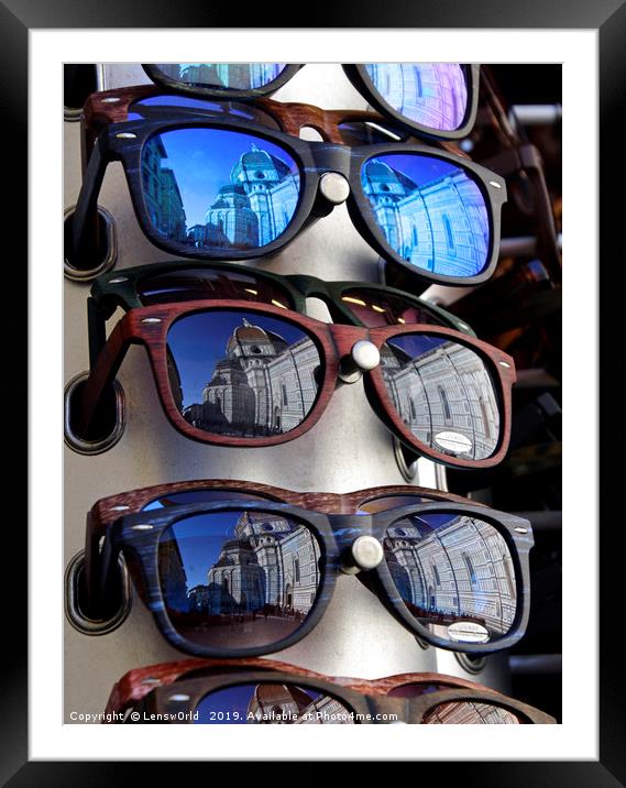 Florence Cathedral reflected in sunglasses Framed Mounted Print by Lensw0rld 