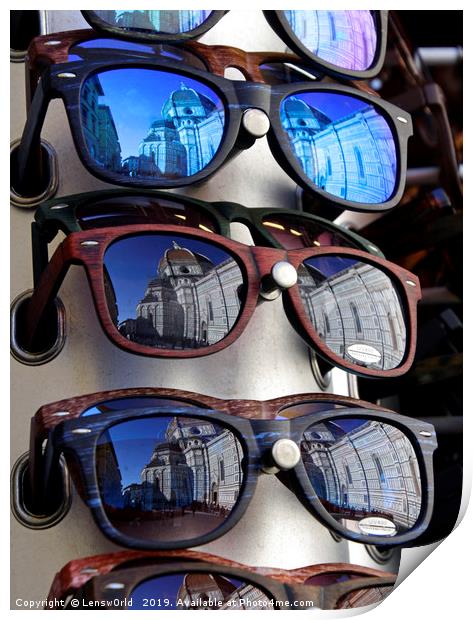 Florence Cathedral reflected in sunglasses Print by Lensw0rld 