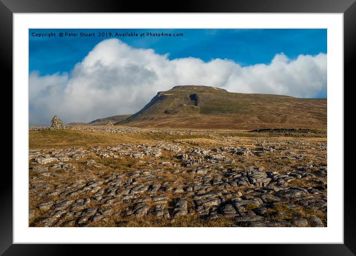 Ingleborough and Whernside in the Yorkshire Dales Framed Mounted Print by Peter Stuart