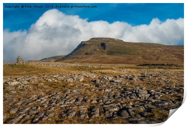 Ingleborough and Whernside in the Yorkshire Dales Print by Peter Stuart