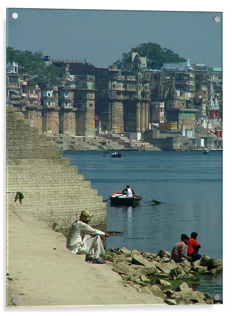 Peaceful Place Varanasi Acrylic by Serena Bowles