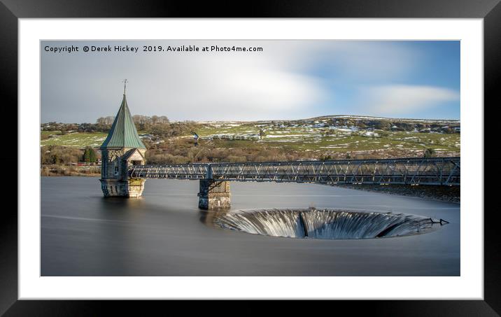 Pontsticill Reservoir Spillway Framed Mounted Print by Derek Hickey