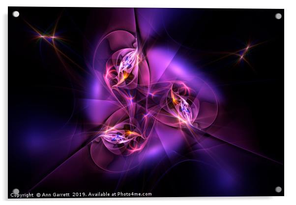 Fractal Neon Lights Acrylic by Ann Garrett