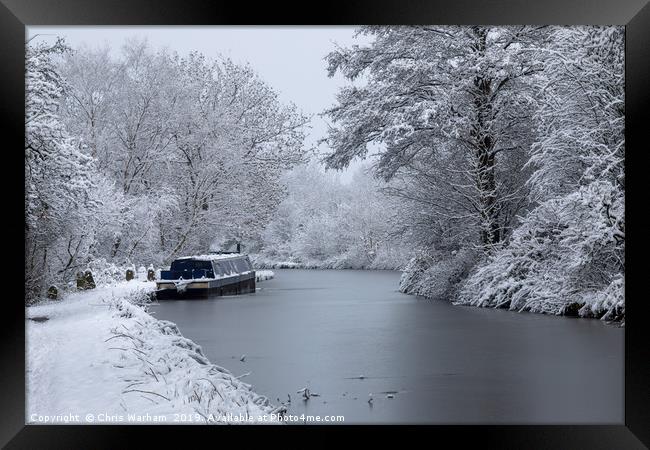 Macclesfield Canal in winter Framed Print by Chris Warham
