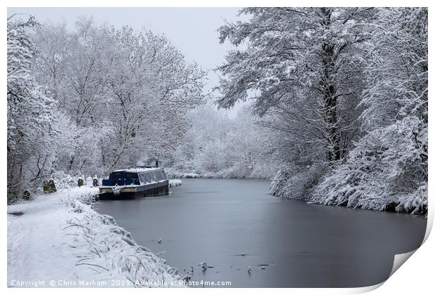 Macclesfield Canal in winter Print by Chris Warham
