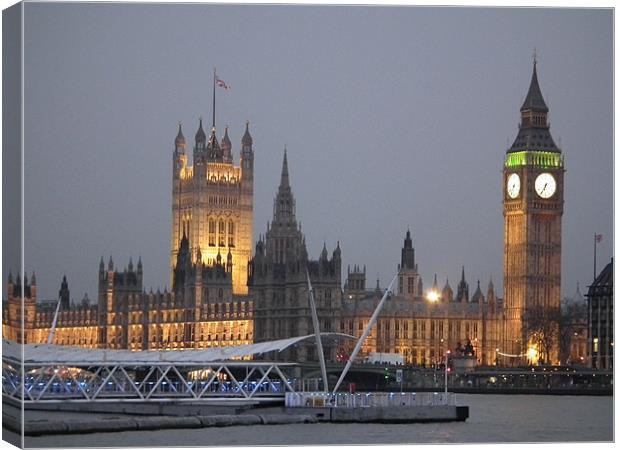 Westminster At Dusk Canvas Print by kelly Draper