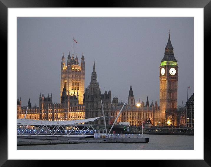 Westminster At Dusk Framed Mounted Print by kelly Draper