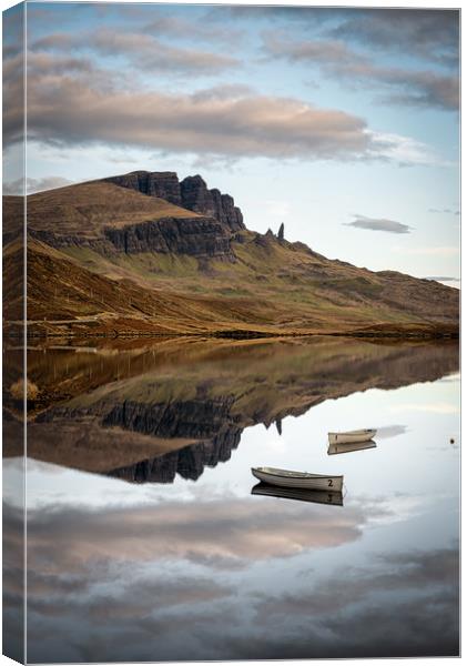 Loch Fada Reflections#3 Canvas Print by Paul Andrews