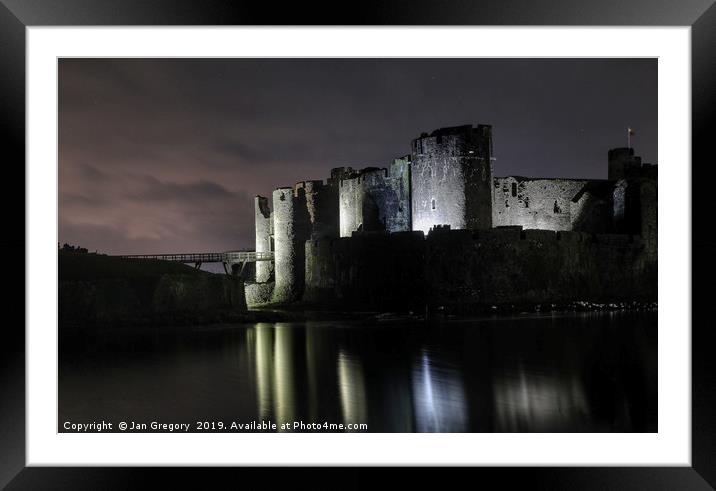 Caerphilly Castle Framed Mounted Print by Jan Gregory