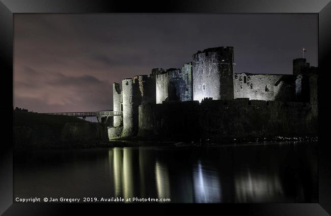 Caerphilly Castle Framed Print by Jan Gregory