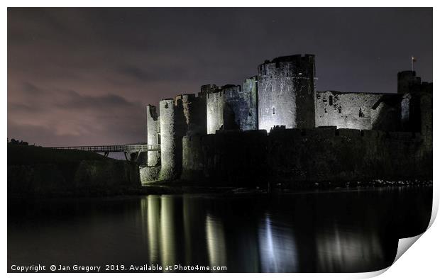 Caerphilly Castle Print by Jan Gregory