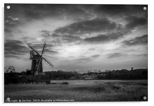 Cley Windmill Norfolk Acrylic by Jim Key
