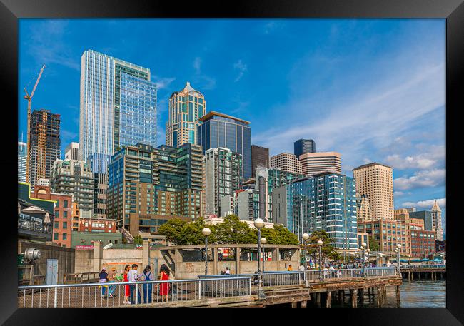 Seattle Skyline from Waterfront Framed Print by Darryl Brooks