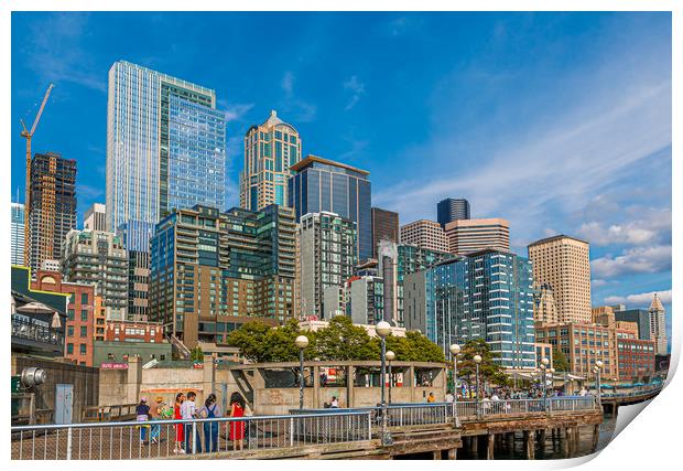 Seattle Skyline from Waterfront Print by Darryl Brooks