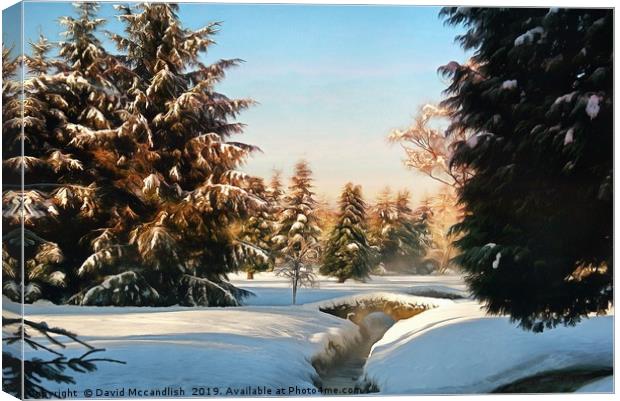 Snow scene Bishopbriggs Canvas Print by David Mccandlish