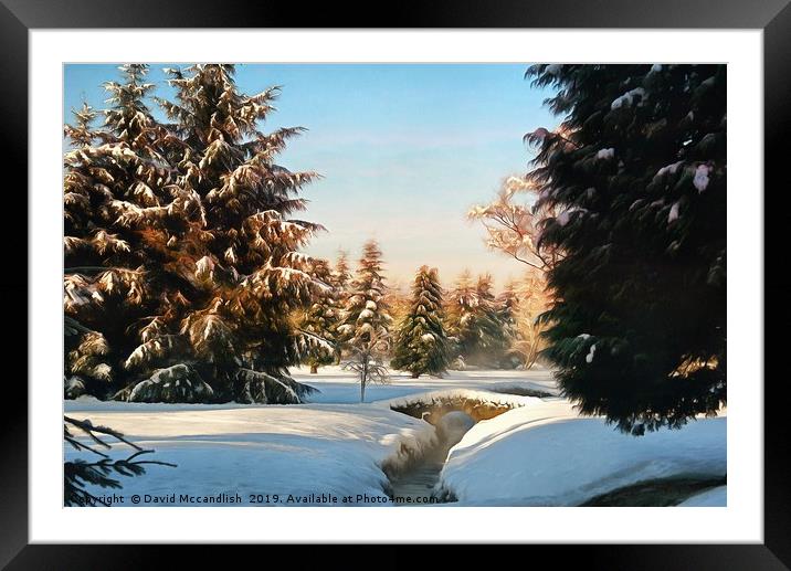 Snow scene Bishopbriggs Framed Mounted Print by David Mccandlish