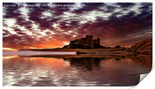 Bamburgh Castle, Northumberland Print by K7 Photography