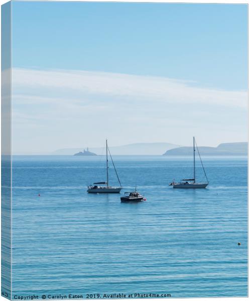 Boats in the Bay, St Ives Canvas Print by Carolyn Eaton