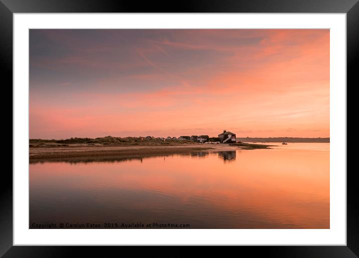 Sunset on Christchurch Harbour Framed Mounted Print by Carolyn Eaton