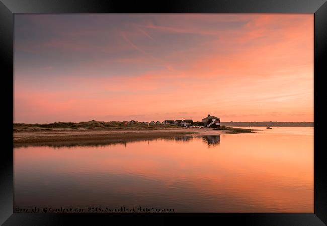 Sunset on Christchurch Harbour Framed Print by Carolyn Eaton