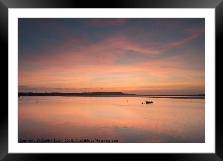 Sunset at Mudeford Sandbank Framed Mounted Print by Carolyn Eaton