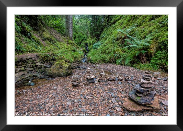 Stone Stack Framed Mounted Print by Ronnie Reffin