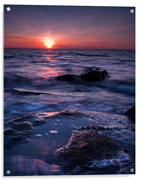Rocky Sunset Acrylic by Keith Thorburn EFIAP/b