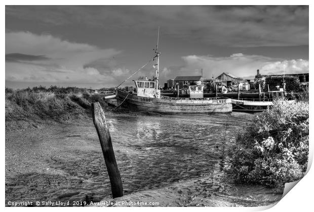 Brancaster Staithe  Low tide  Print by Sally Lloyd