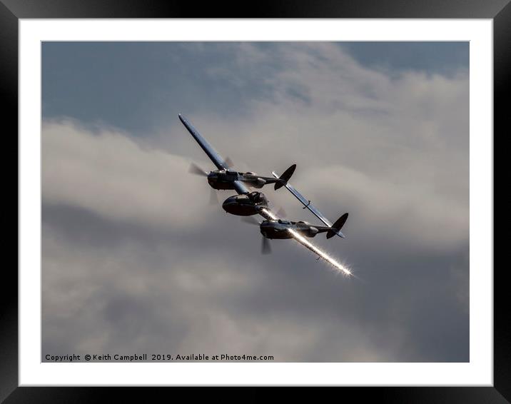 P-38 Lightning Framed Mounted Print by Keith Campbell