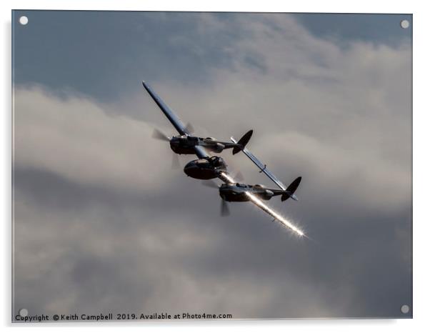 P-38 Lightning Acrylic by Keith Campbell