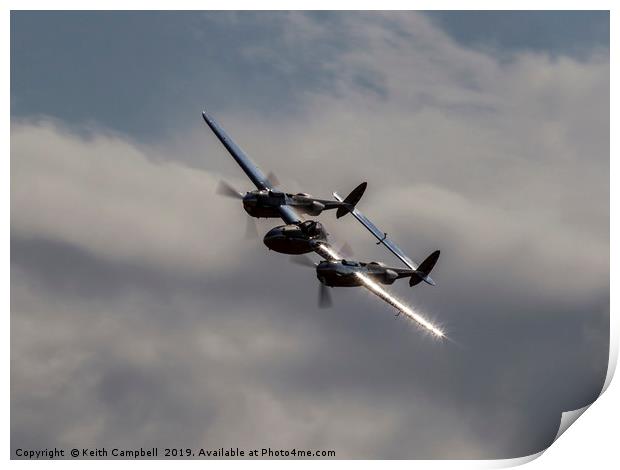 P-38 Lightning Print by Keith Campbell